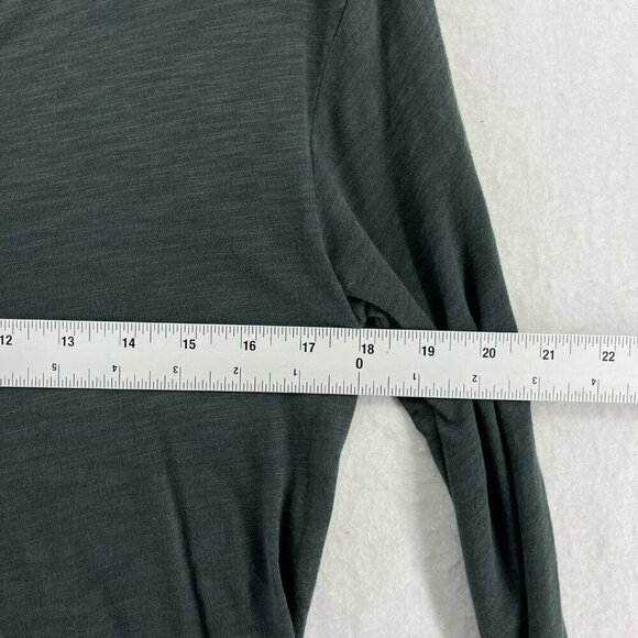 Madewell Shirt Women's Sz S Grayish Green Plain Split Neck Regular Fit Pullover - Picture 3 of 12